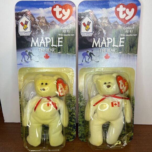 Vintage McDonalds Ty Beanie Babies Maple the Bear From Canada 1999 - Picture 1 of 10